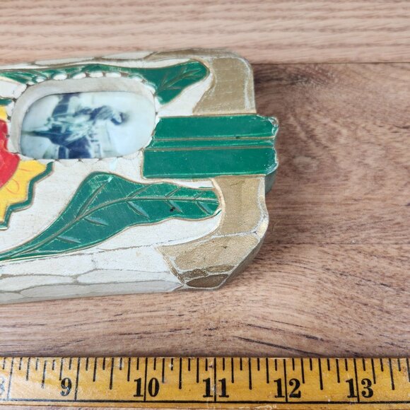 Vintage Western Boot Shaped Picture Frame Green & Yellow - Picture 5 of 5